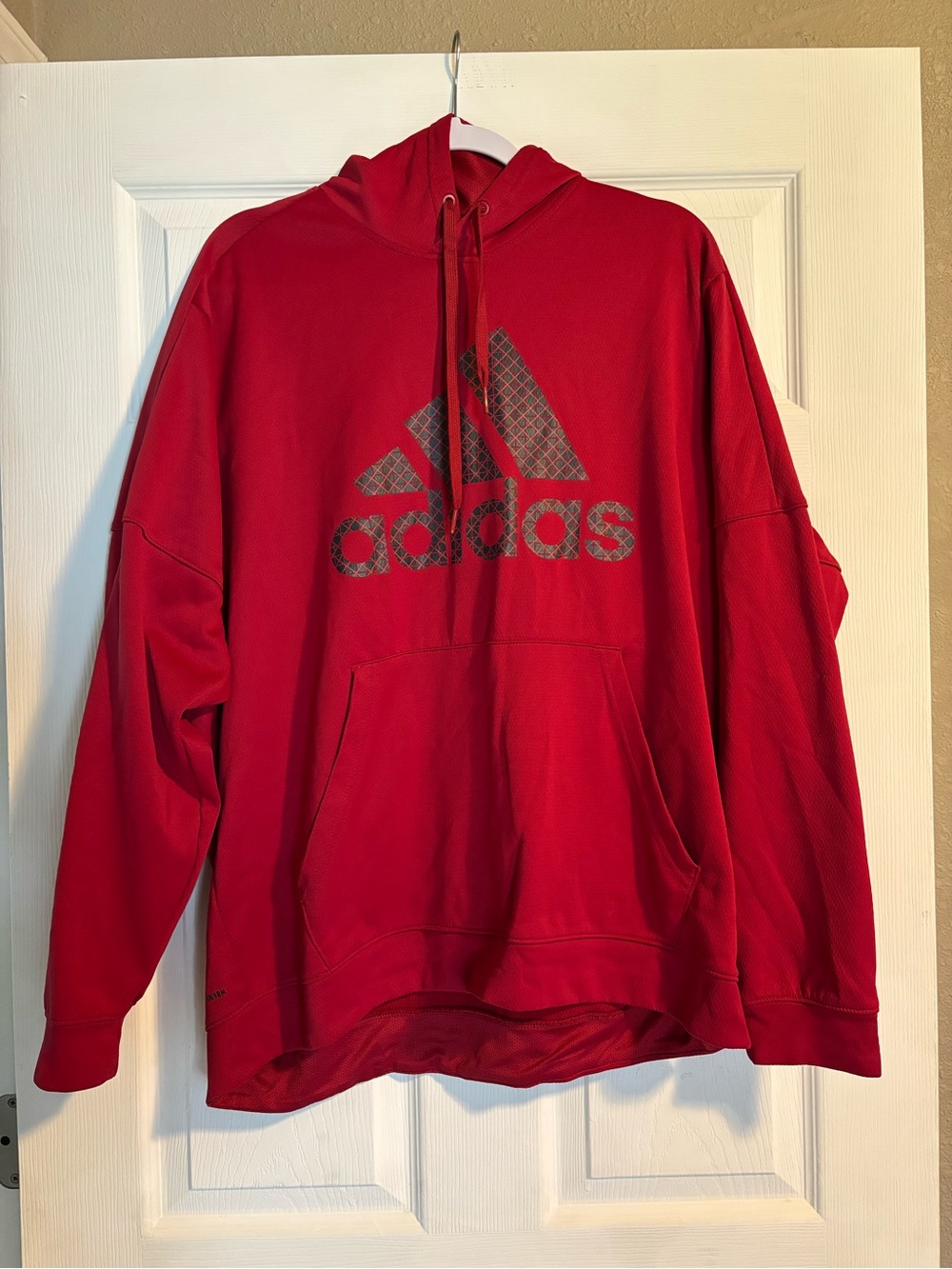 adidas Red Pullover Hoodie with Large Logo